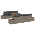Garten Essgruppe mit Kissen 9 pcs Grau und Braun