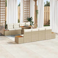Garten Essgruppe mit Kissen 9 pcs Beige und Creme