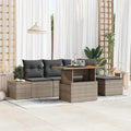 Garten Essgruppe mit Kissen 6 pcs Grau und Braun