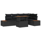 Garten Essgruppe mit Kissen 6 pcs Schwarz und Braun