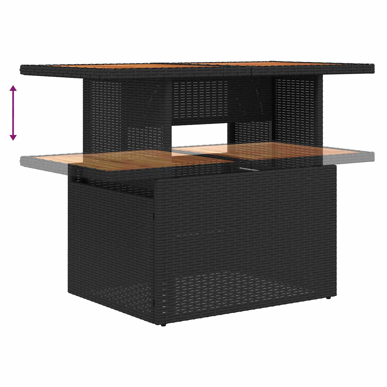 Garten Essgruppe mit Kissen 6 pcs Schwarz und Braun
