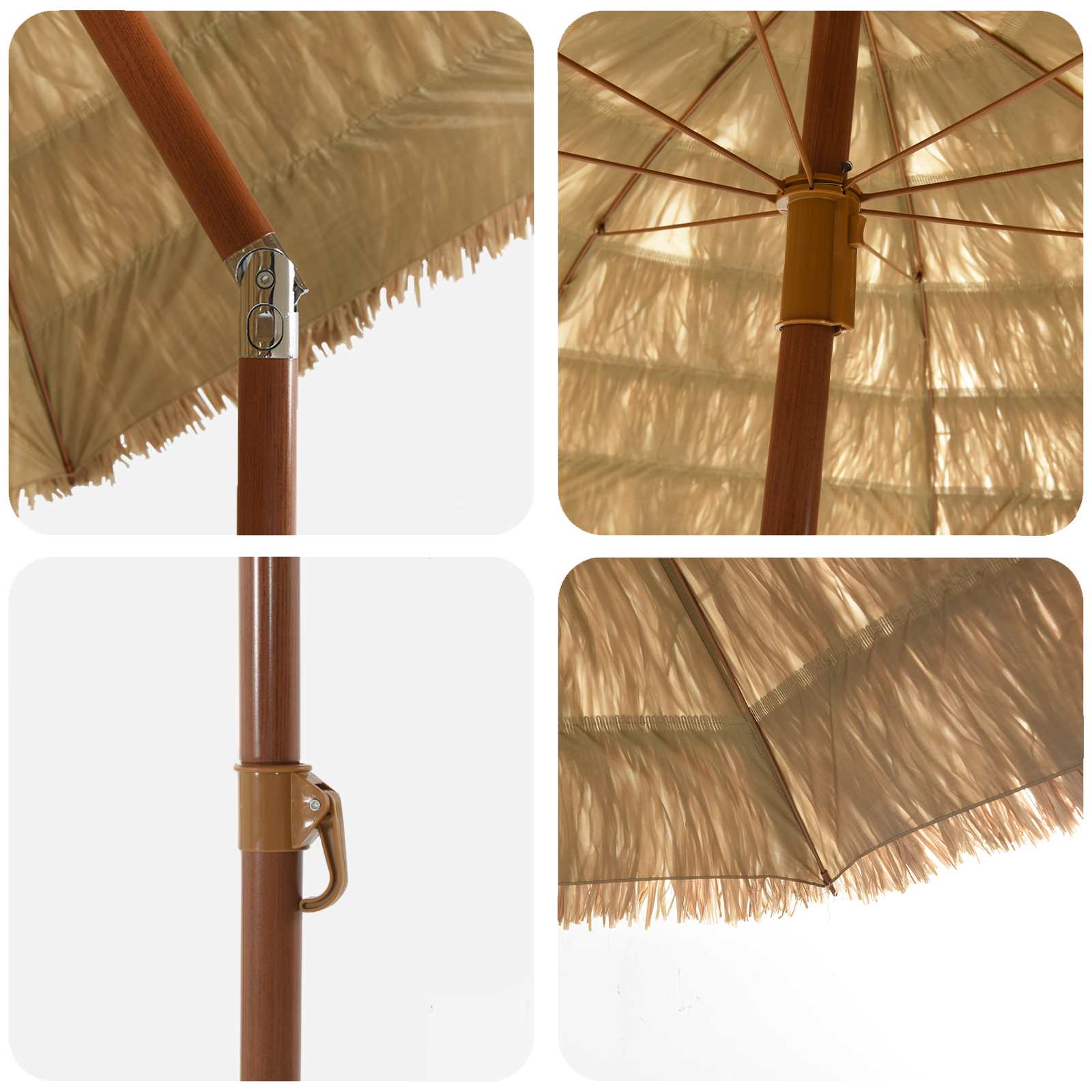 Garten-Sonnenschirm Natur 205 x 205 x 210 cm
