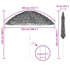 Garten-Sonnenschirm Natur 255 x 255 x 255 cm