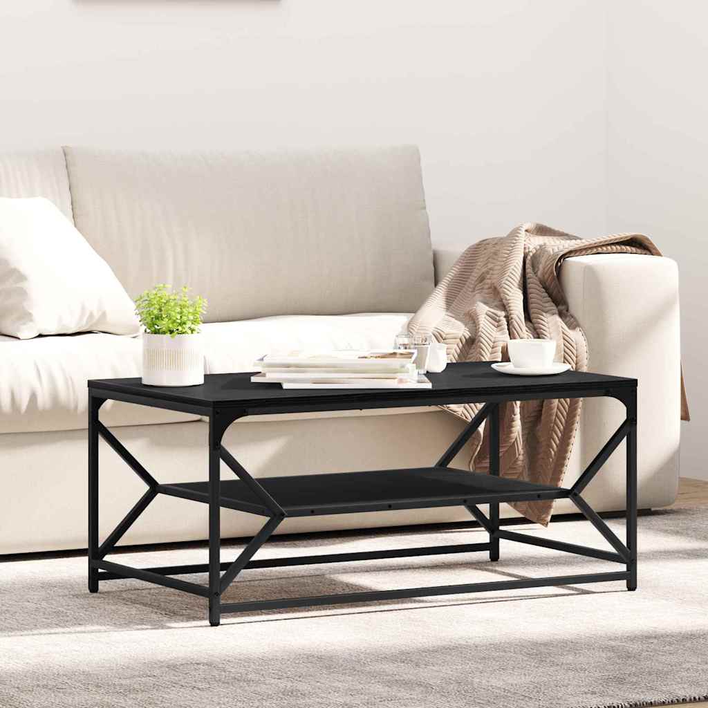 Couchtisch Schwarz Eichen-Optik 90 x 50 x 40 cm