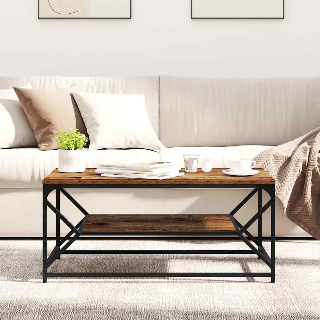 Couchtisch Altholz 90 x 50 x 40 cm Ingenieure Holz und Stahl