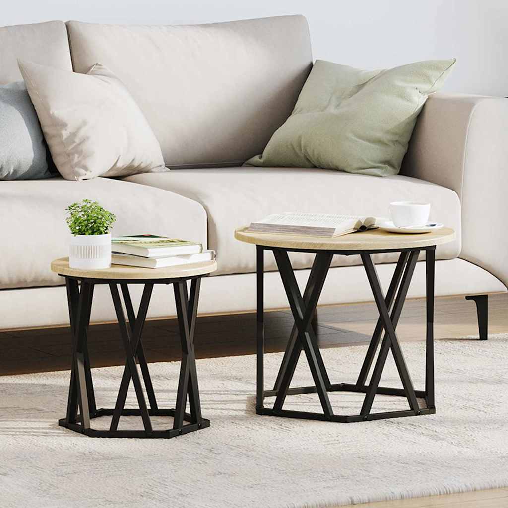 Beistelltisch 2 pcs Sonoma-Eiche Ingenieure Holz und Stahl