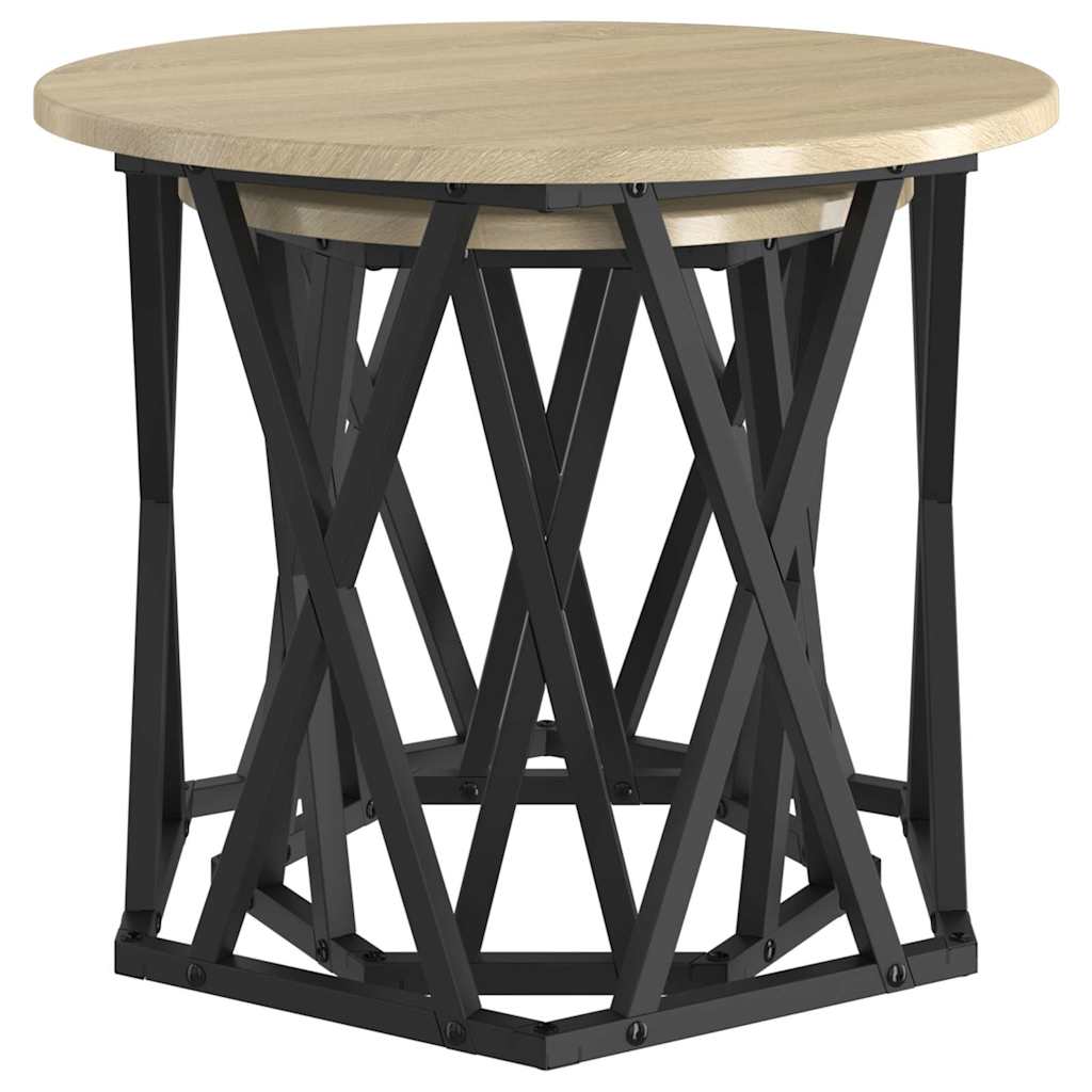 Beistelltisch 2 pcs Sonoma-Eiche Ingenieure Holz und Stahl