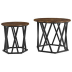 Beistelltisch 2 pcs Geräucherte Eiche Ingenieure Holz und Stahl