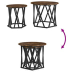 Beistelltisch 2 pcs Geräucherte Eiche Ingenieure Holz und Stahl