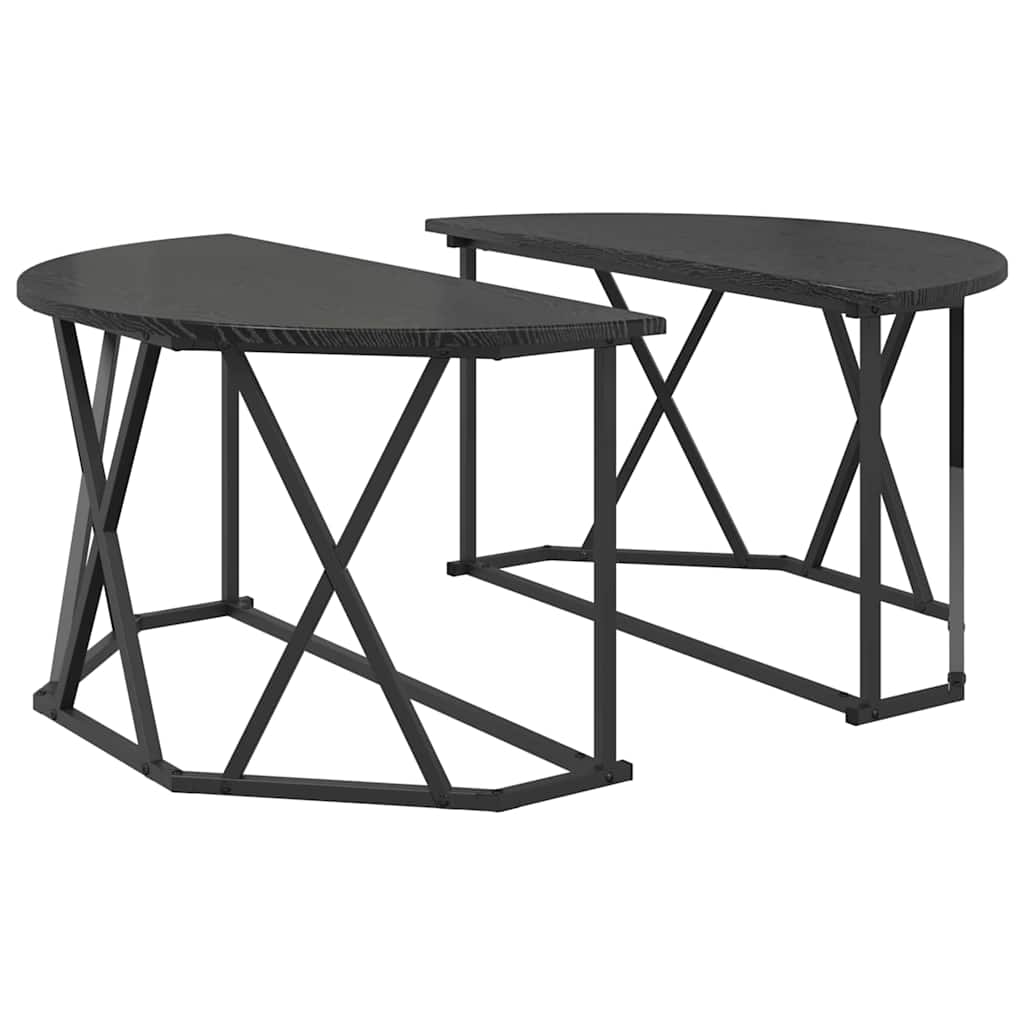 Couchtisch Schwarz Eichen-Optik 80 x 80 x 42 cm