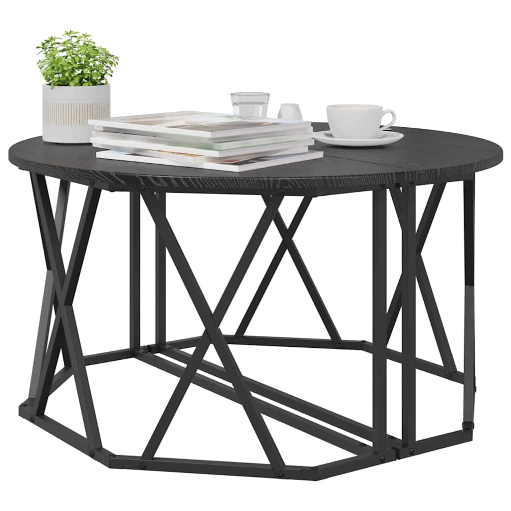 Couchtisch Schwarz Eichen-Optik 80 x 80 x 42 cm