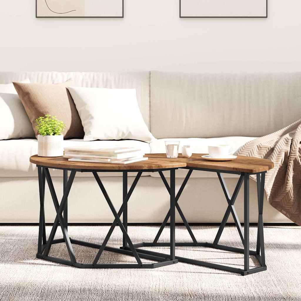 Couchtisch Altholz 80 x 80 x 42 cm Ingenieure Holz und Stahl