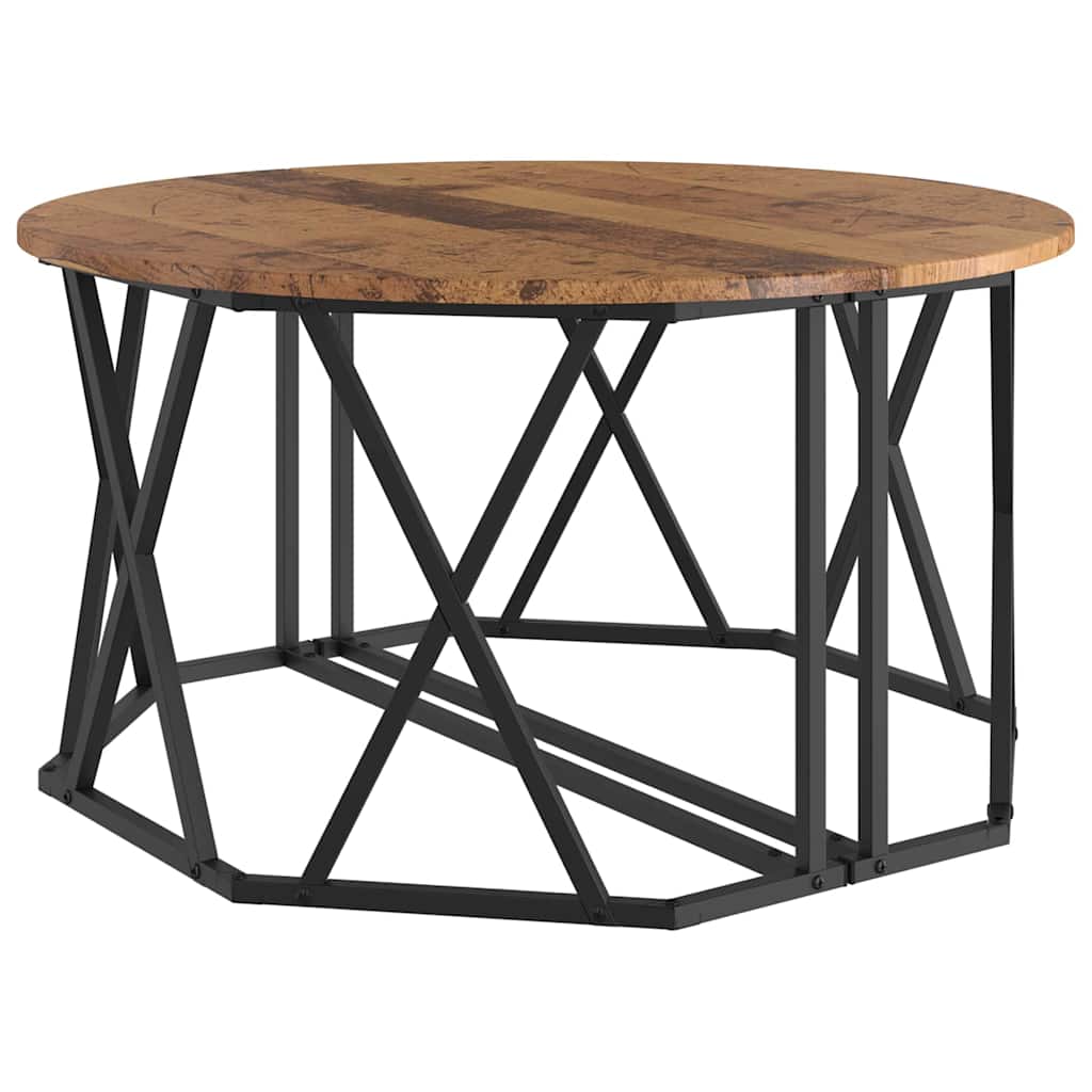 Couchtisch Altholz 80 x 80 x 42 cm Ingenieure Holz und Stahl