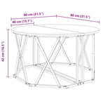 Couchtisch Altholz 80 x 80 x 42 cm Ingenieure Holz und Stahl