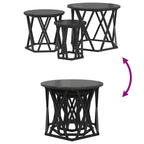 Nesting Beistelltisch 3 pcs Schwarz Eichen-Optik