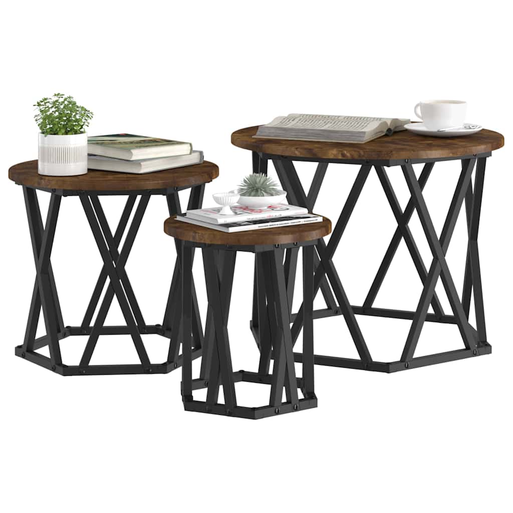 Nesting Beistelltisch 3 pcs Geräucherte Eiche