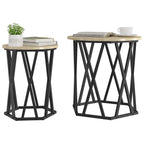 Couchtisch 2 pcs Sonoma-Eiche Ingenieure Holz und Stahl