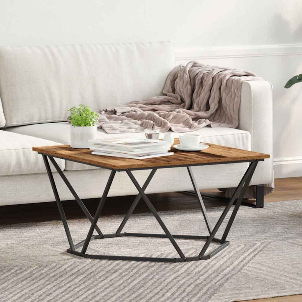 Couchtisch Altholz 80 x 80 x 45 cm Ingenieure Holz und Stahl