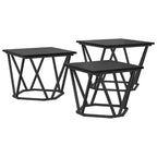 Couchtisch 3 pcs Schwarz Eichen-Optik Ingenieure Holz und Stahl
