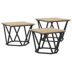 Couchtisch 3 pcs Sonoma-Eiche Ingenieure Holz und Stahl