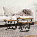 Couchtisch 3 pcs Altholz Ingenieure Holz und Stahl