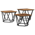 Couchtisch 3 pcs Altholz Ingenieure Holz und Stahl