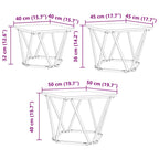 Couchtisch 3 pcs Altholz Ingenieure Holz und Stahl