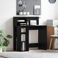 Schreibtisch mit Regal Schwarz Eichen-Optik 90 x 48 x 101,5 cm