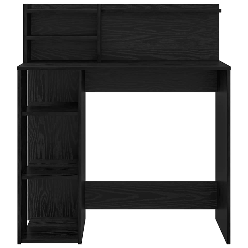 Schreibtisch mit Regal Schwarz Eichen-Optik 90 x 48 x 101,5 cm