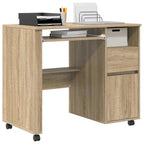 Tisch mit Rädern Sonoma-Eiche 91 x 50 x 77 cm Holzwerkstoff