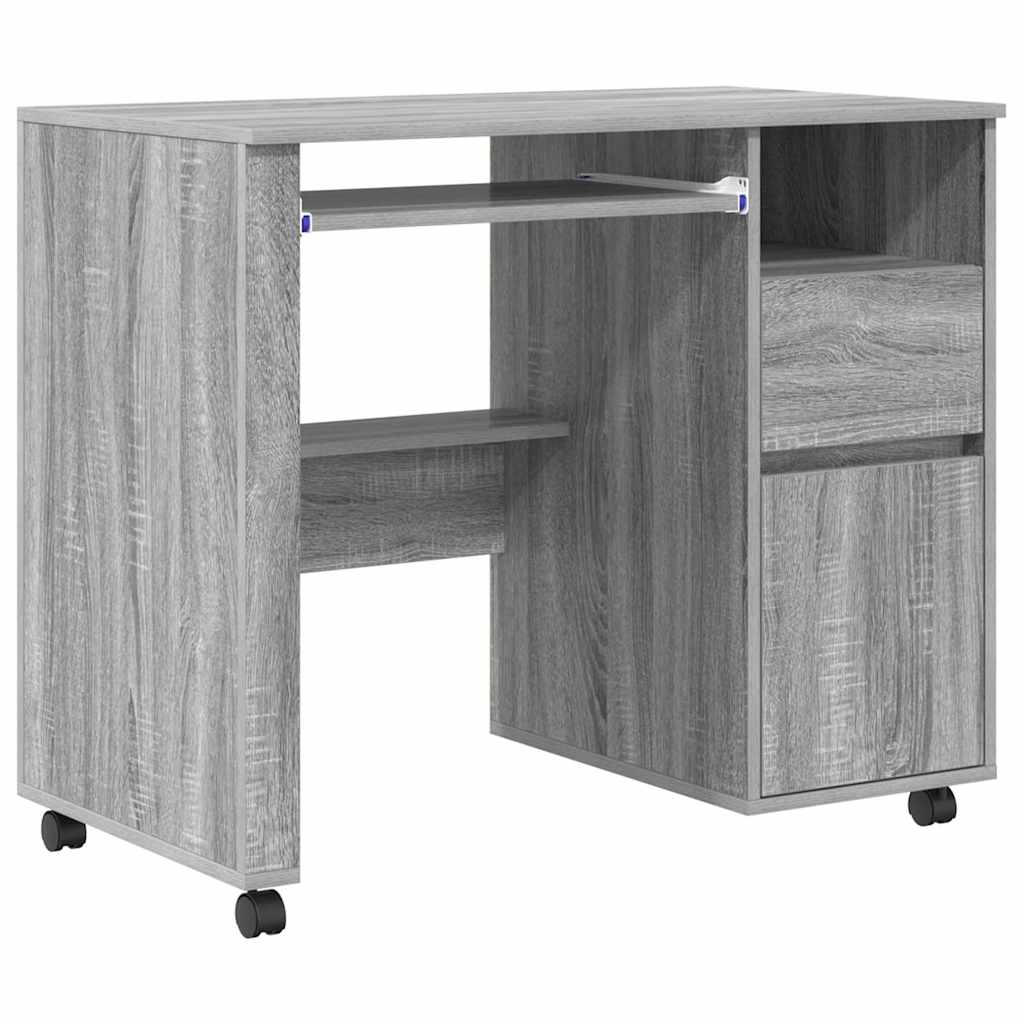 Tisch mit Rädern Graues Sonoma 91 x 50 x 77 cm Holzwerkstoff