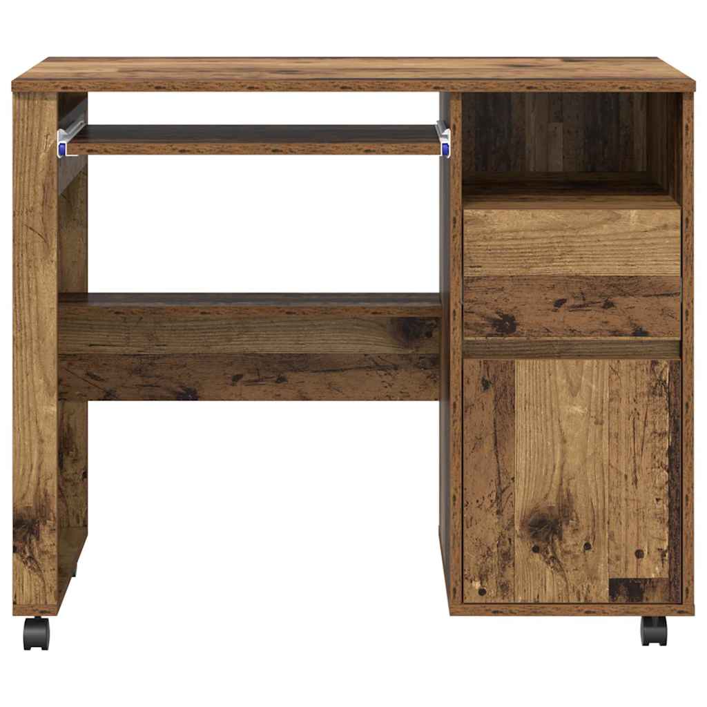 Tisch mit Rädern Mit Rad Altholz 91 x 50 x 77 cm Holzwerkstoff