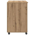 Tisch mit Rädern Artisan-Eiche 91 x 50 x 77 cm Holzwerkstoff