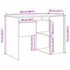 Schreibtisch Geräucherte Eiche 102 x 50 x 75 cm Holzwerkstoff
