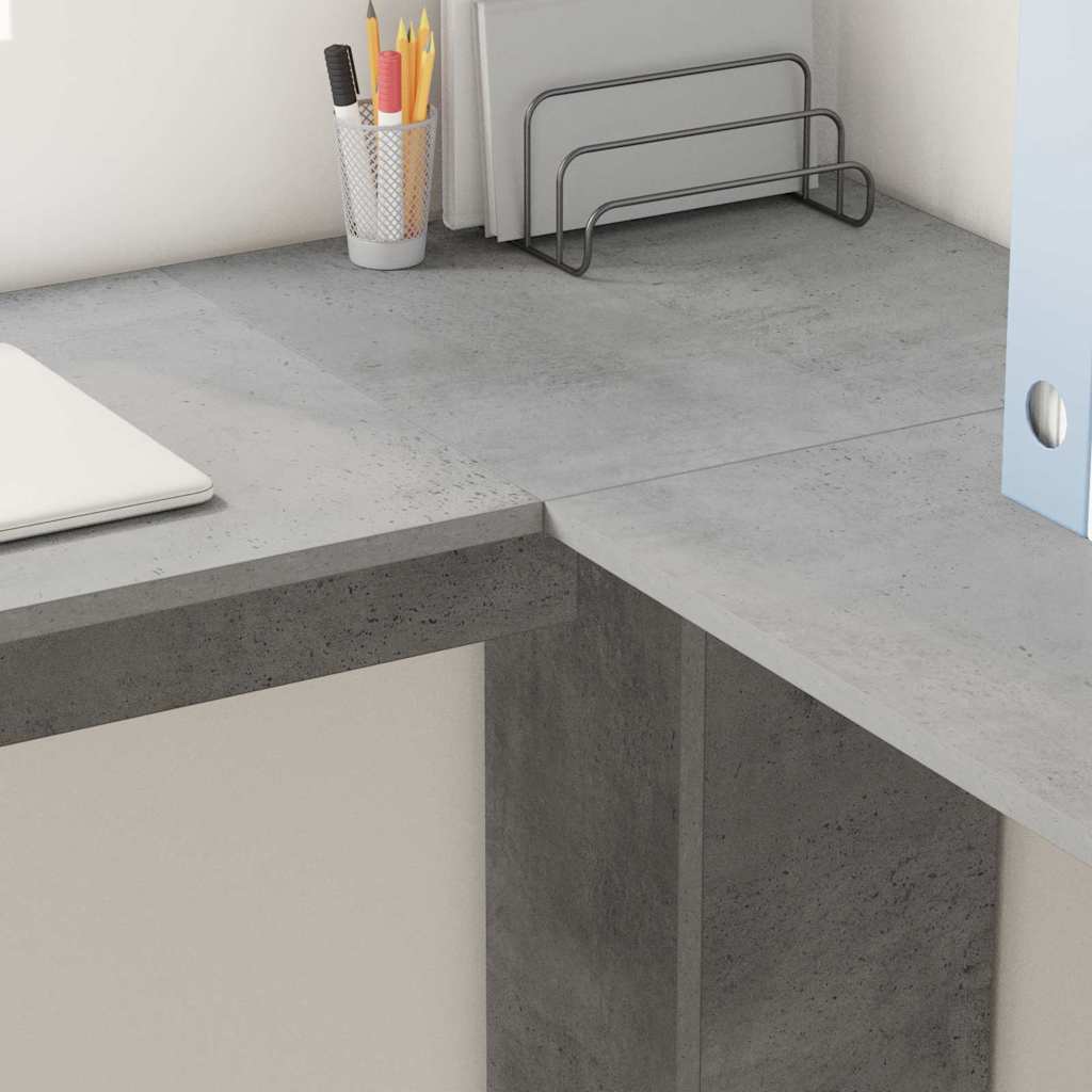 Eck-Schreibtisch Beton Grau 140 x 113,5 x 75 cm Holzwerkstoff
