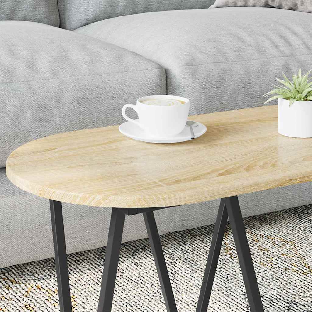 Couchtisch Sonoma-Eiche 80 x 40 x 40.5 cm Sperrholz und Metall