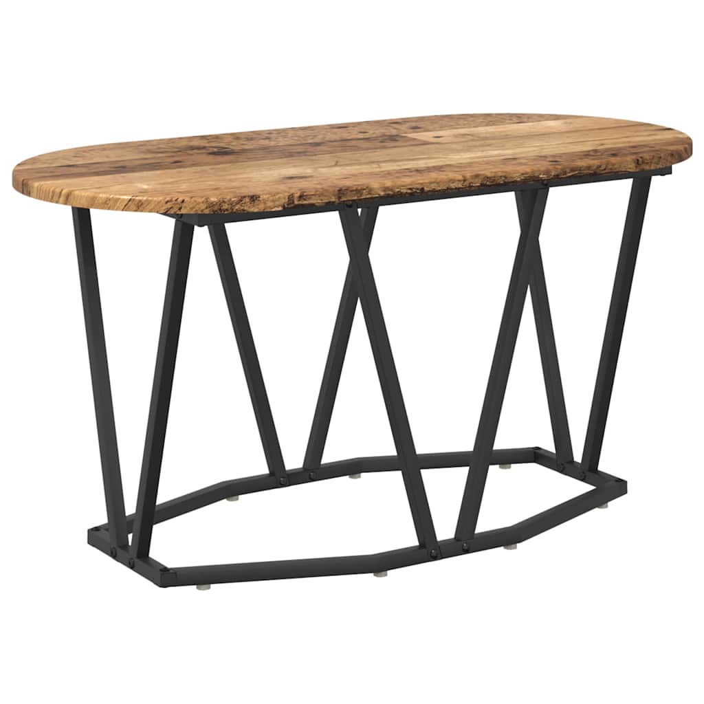 Couchtisch Altholz 80 x 40 x 40.5 cm Sperrholz und Metall