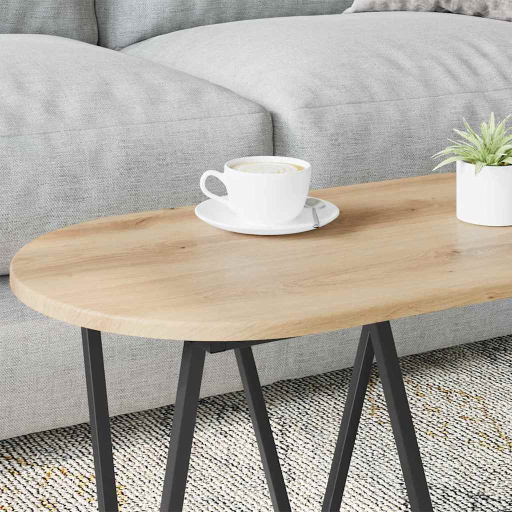 Couchtisch Artisan-Eiche 80 x 40 x 40.5 cm Sperrholz und Metall