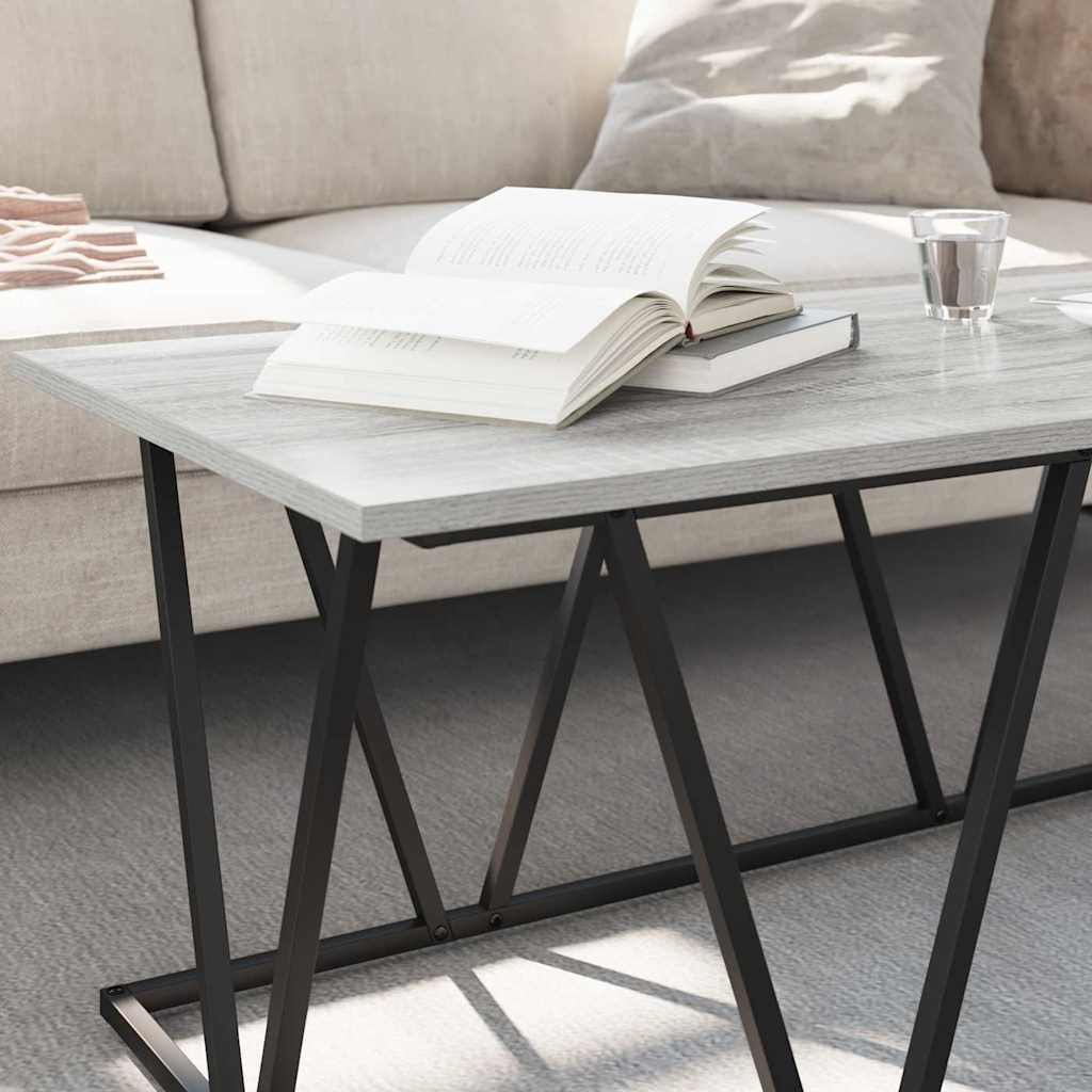 Couchtisch Grau 100 x 50 x 40 cm Sperrholz und Metall