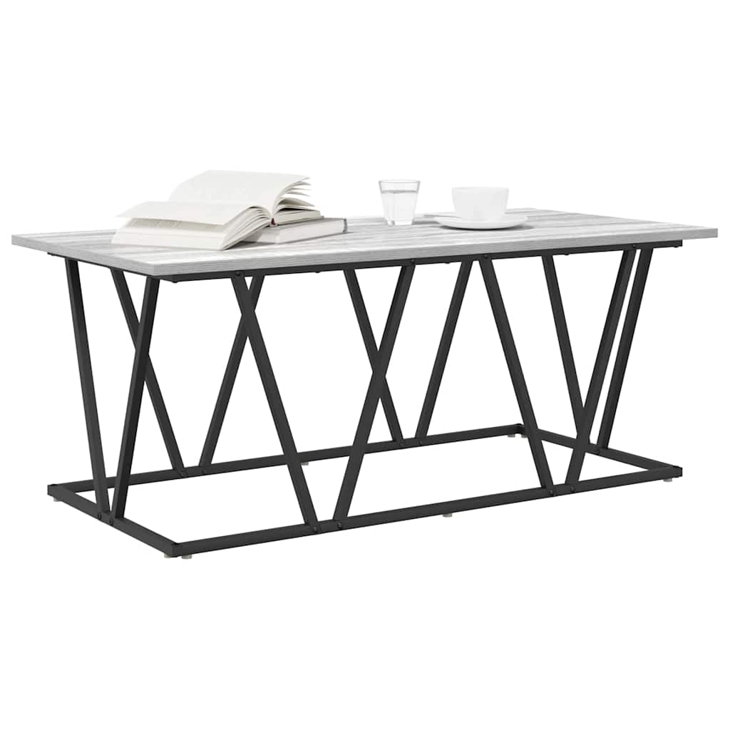 Couchtisch Grau 100 x 50 x 40 cm Sperrholz und Metall
