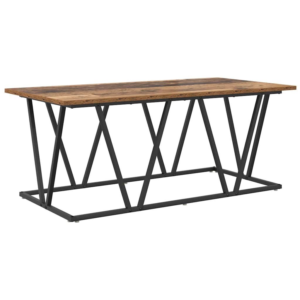 Couchtisch Altholz 100 x 50 x 40 cm Sperrholz und Metall