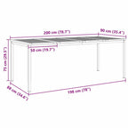 Esstisch Braun 200 x 90 x 75 cm Massivholz Teak