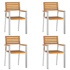 Gartenstuhl 4 pcs Öl-Natur 56 x 54,5 x 87 cm Massivholz Akazie