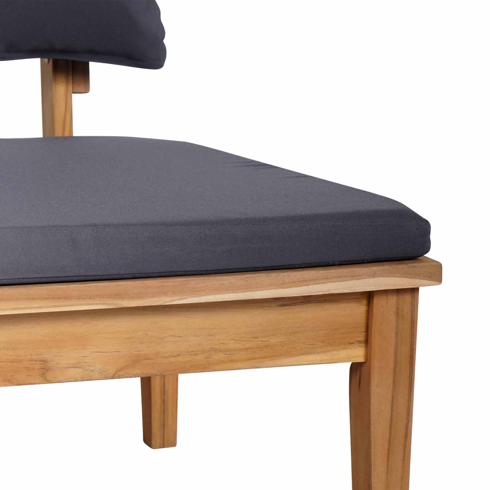 Gartenbank und Tischset 2 pcs Grau und Braun Massivholz Teak