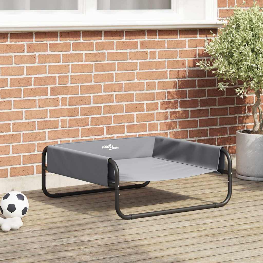Hundebett Hellgrau 75 x 75 x 30 cm Stahl