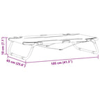 Hundebett Hellgrau 105 x 65 x 18 cm Stahl
