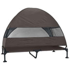 Hochgelegtes Hundebett Braun 127 x 81 x 108 cm Stoff und Stahl