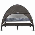 Hochgelegtes Hundebett Braun 127 x 81 x 108 cm Stoff und Stahl