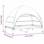 Hochgelegtes Hundebett Braun 127 x 81 x 108 cm Stoff und Stahl