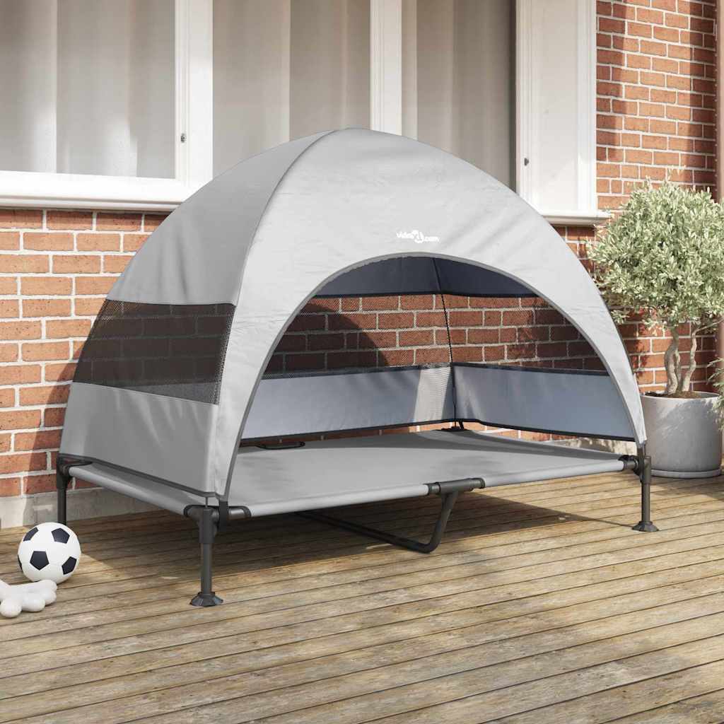Hochgelegtes Hundebett Silber Grau 127 x 81 x 108 cm